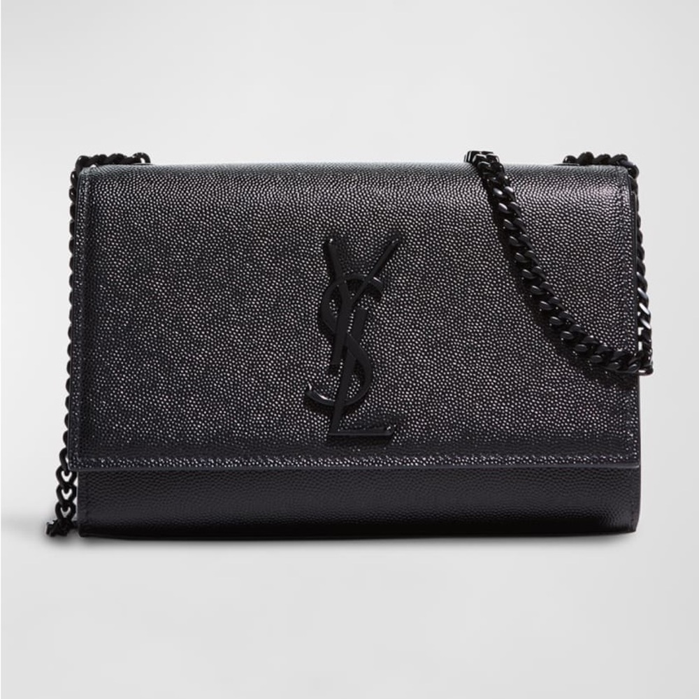 Kate Small YSL Grain de Poudre Chain Shoulder Bag, Black Hardware